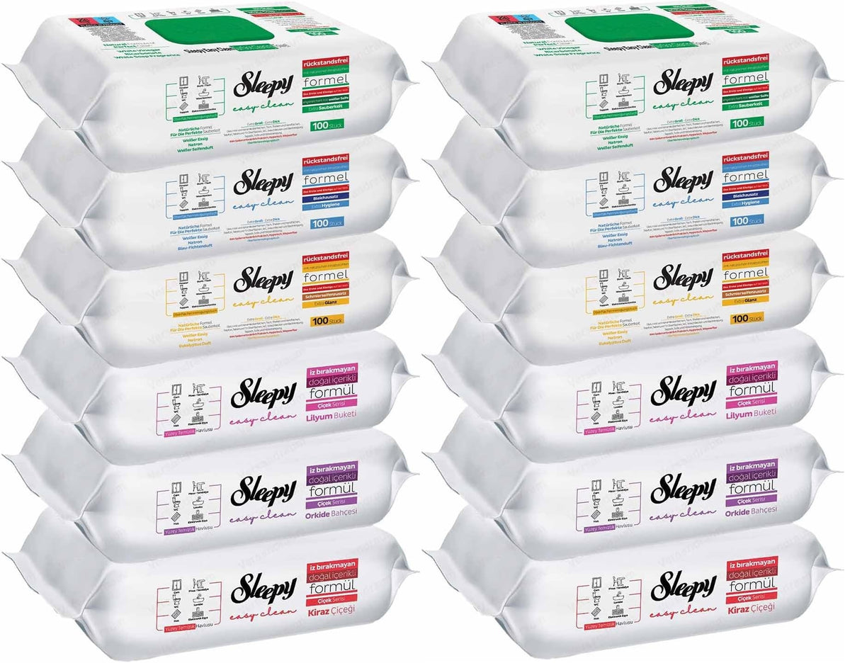 SPARSET 12x Sleepy Easy Clean Blumenserie Reinigungstücher Feuchttücher - Bauwolke24