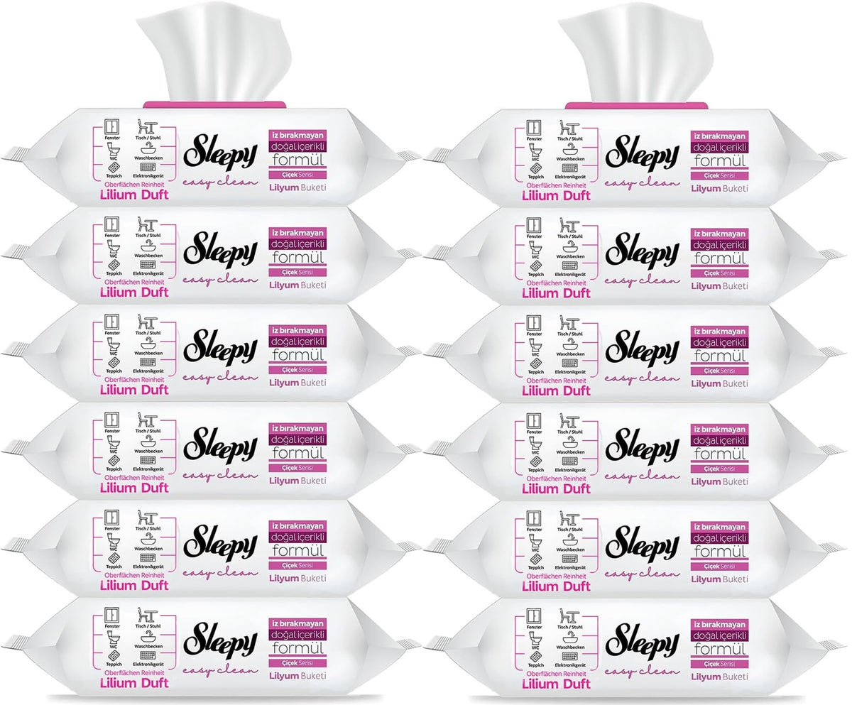 SPARSET 12x Sleepy Easy Clean Blumenserie Reinigungstücher Feuchttücher - Bauwolke24