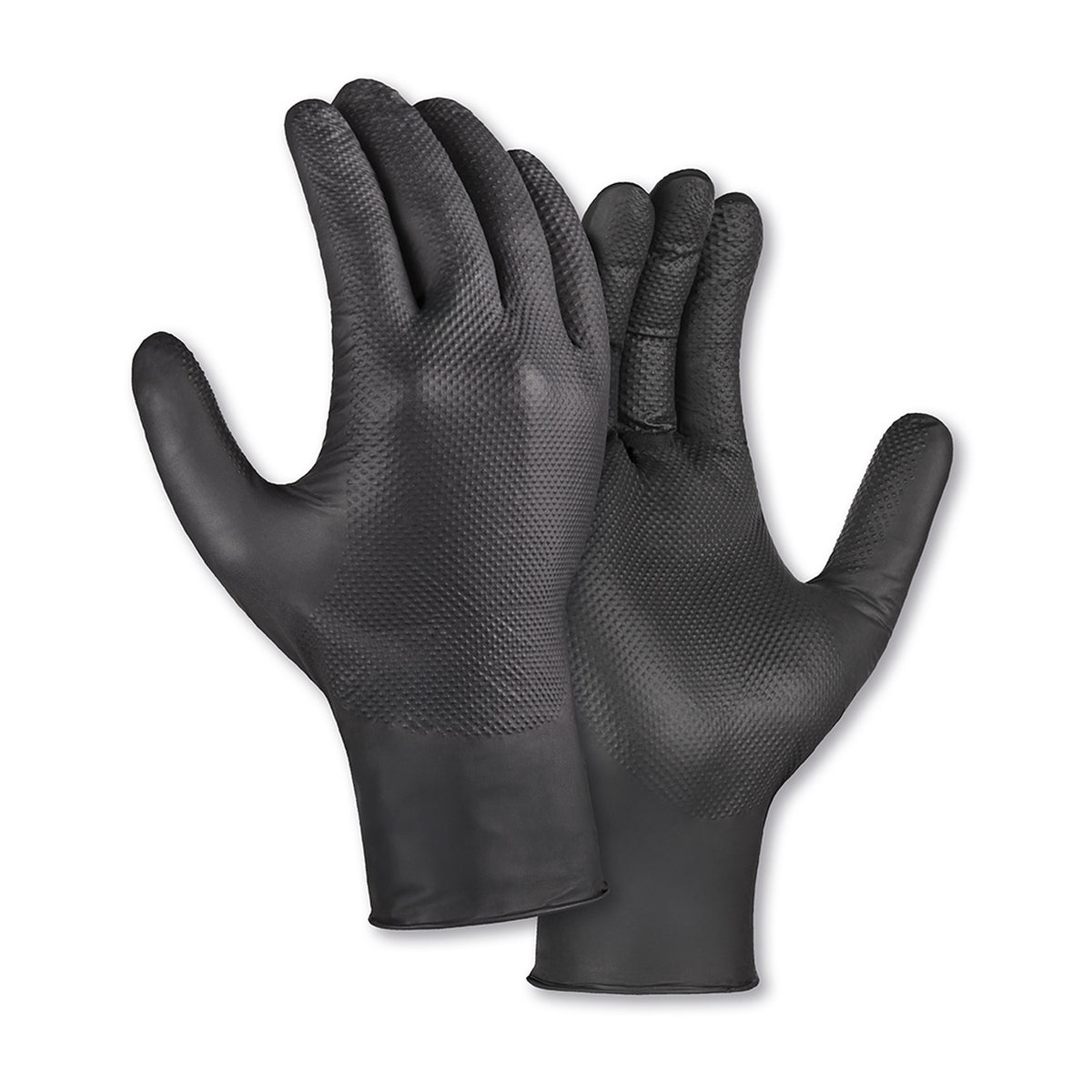 teXXor® 2214 DIAMOND GRIP Nitril-Einweghandschuhe 50Stk schwarz - Bauwolke24