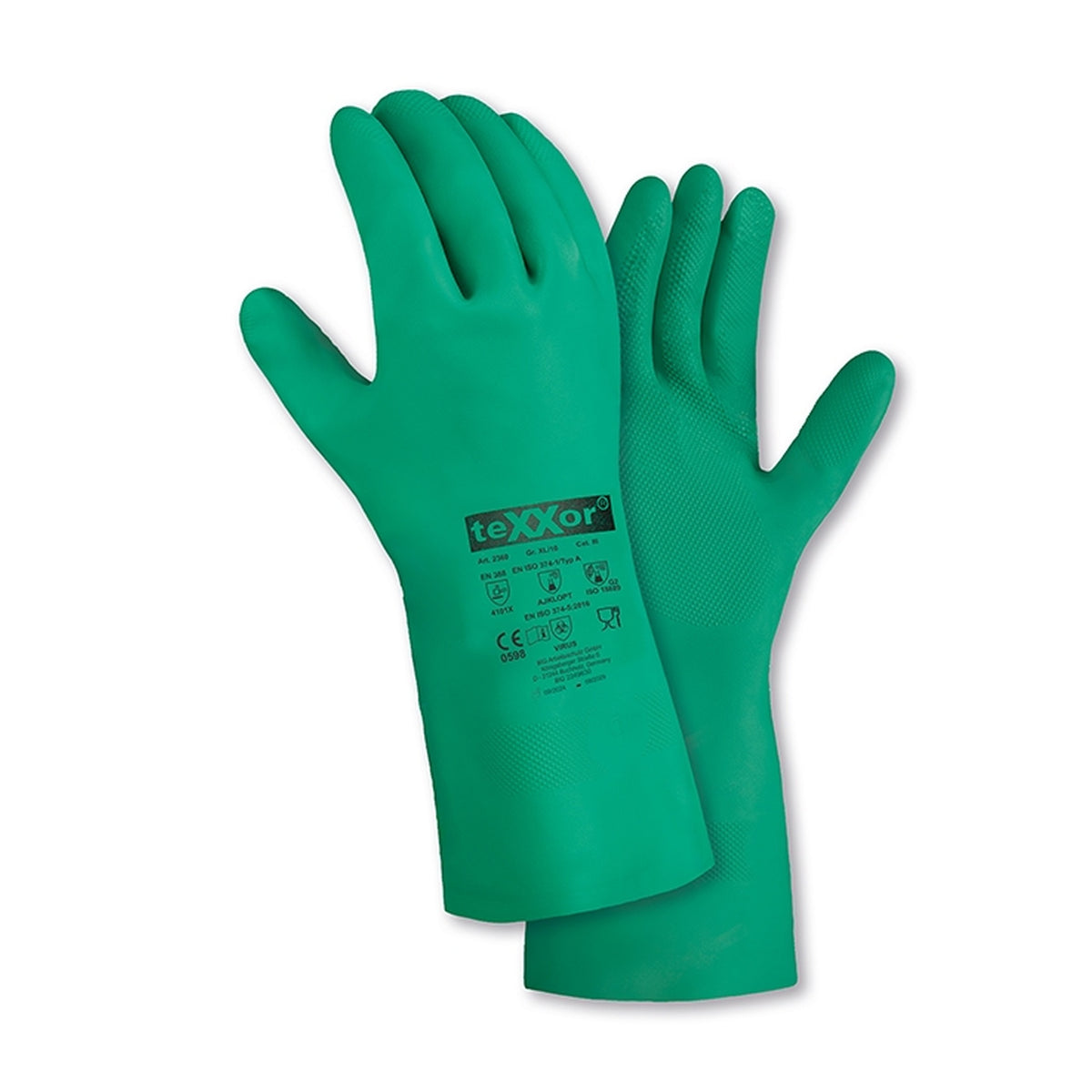 teXXor® 2360 Chemikalienschutz-Handschuhe NITRIL grün - Bauwolke24