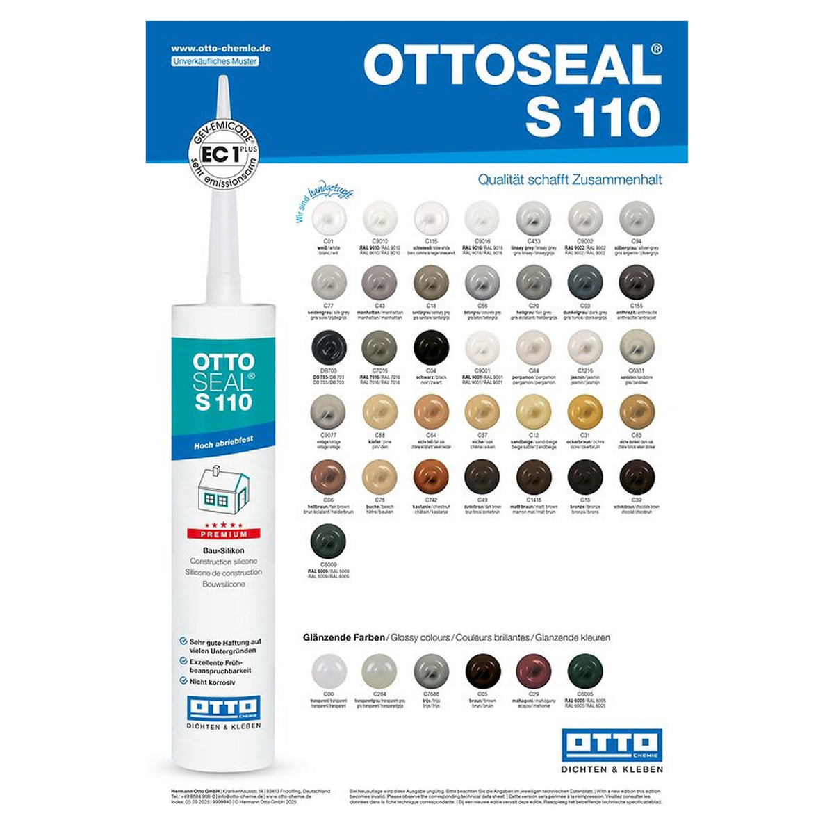 SPARSET 20x 310ml: OTTOSEAL® S 110 Premium-Bau-Silikon - Bauwolke24
