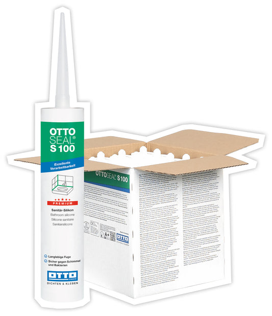 SPARSET 10x 300ml: OTTOSEAL S100 Premium-Sanitär-Silikon - Bauwolke24