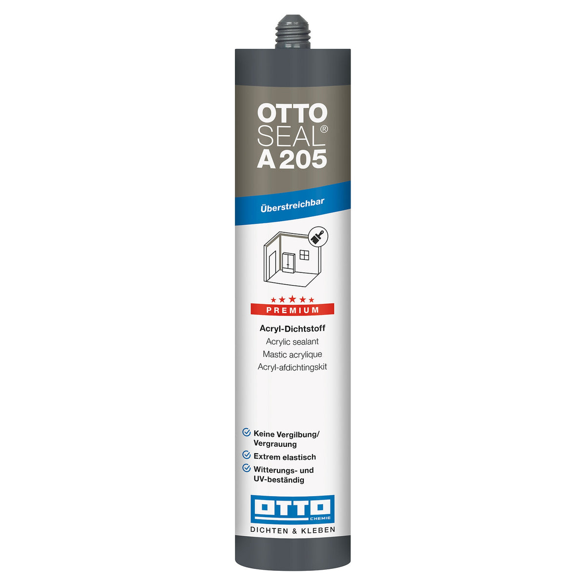 OTTOSEAL A 205 Premium Acryl-Dichtstoff 310 ml Kartusche Frontansicht