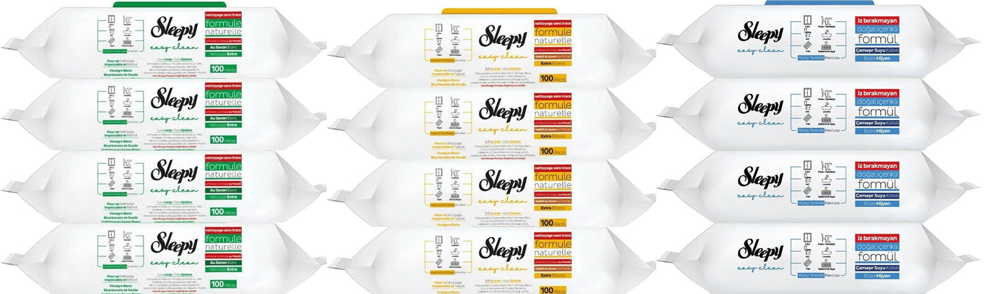 12x Sleepy Easy Clean Standard Reinigungstücher Feuchttücher - Bauwolke24