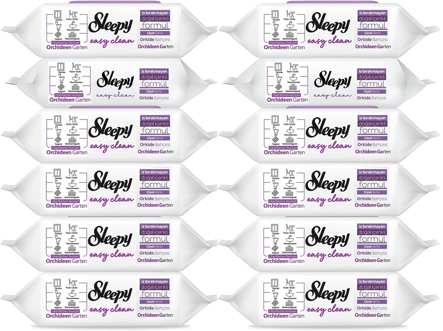 12x Sleepy Easy Clean Blumenserie Reinigungstücher Feuchttücher