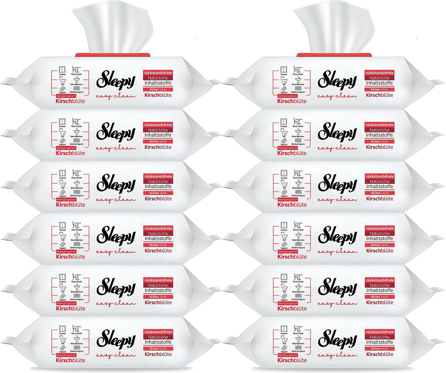 12x Sleepy Easy Clean Blumenserie Reinigungstücher Feuchttücher