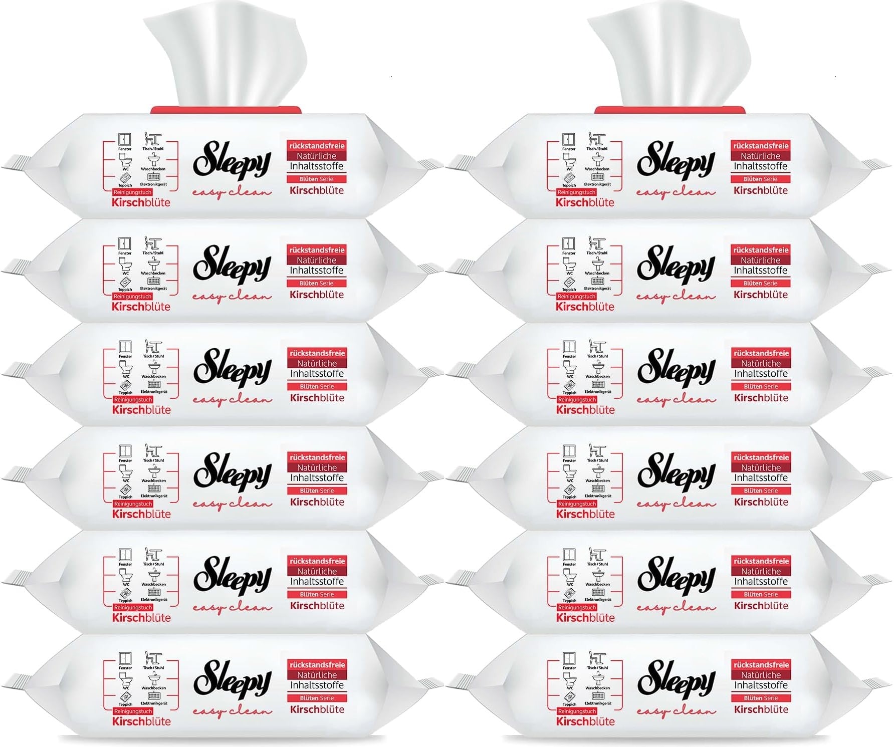 SPARSET 12x Sleepy Easy Clean Blumenserie Reinigungstücher Feuchttücher - Bauwolke24