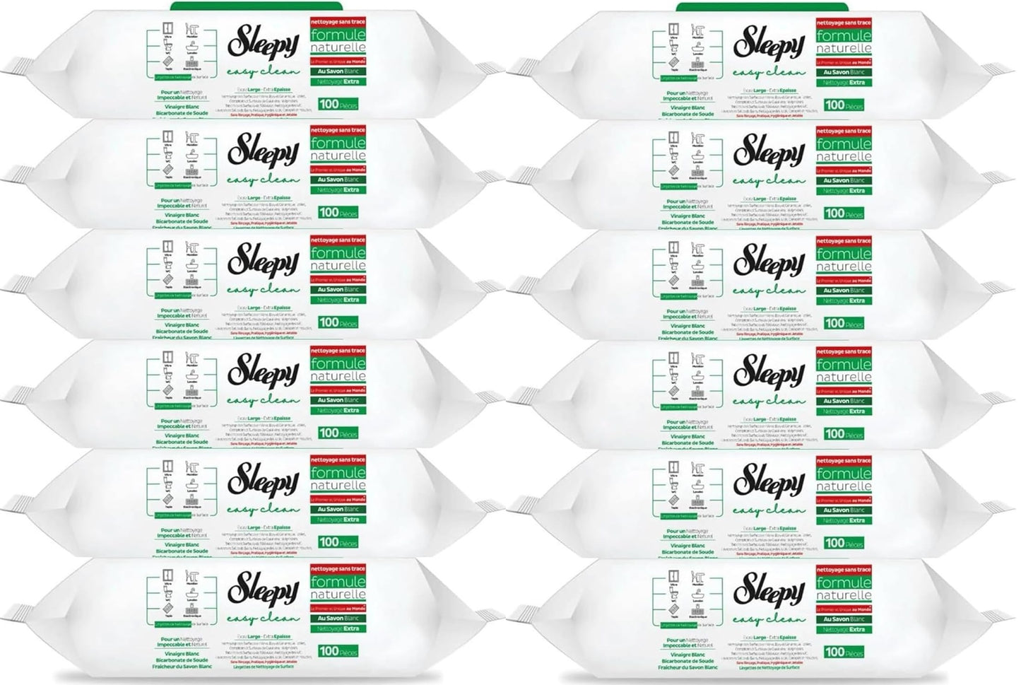 12x Sleepy Easy Clean Standard Reinigungstücher Feuchttücher - Bauwolke24