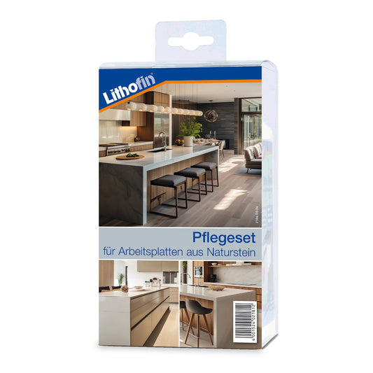 Lithofin Pflege-Set: Naturstein Küche zum Auffrischen der Imprägnierung (Compact-Set) - Bauwolke24