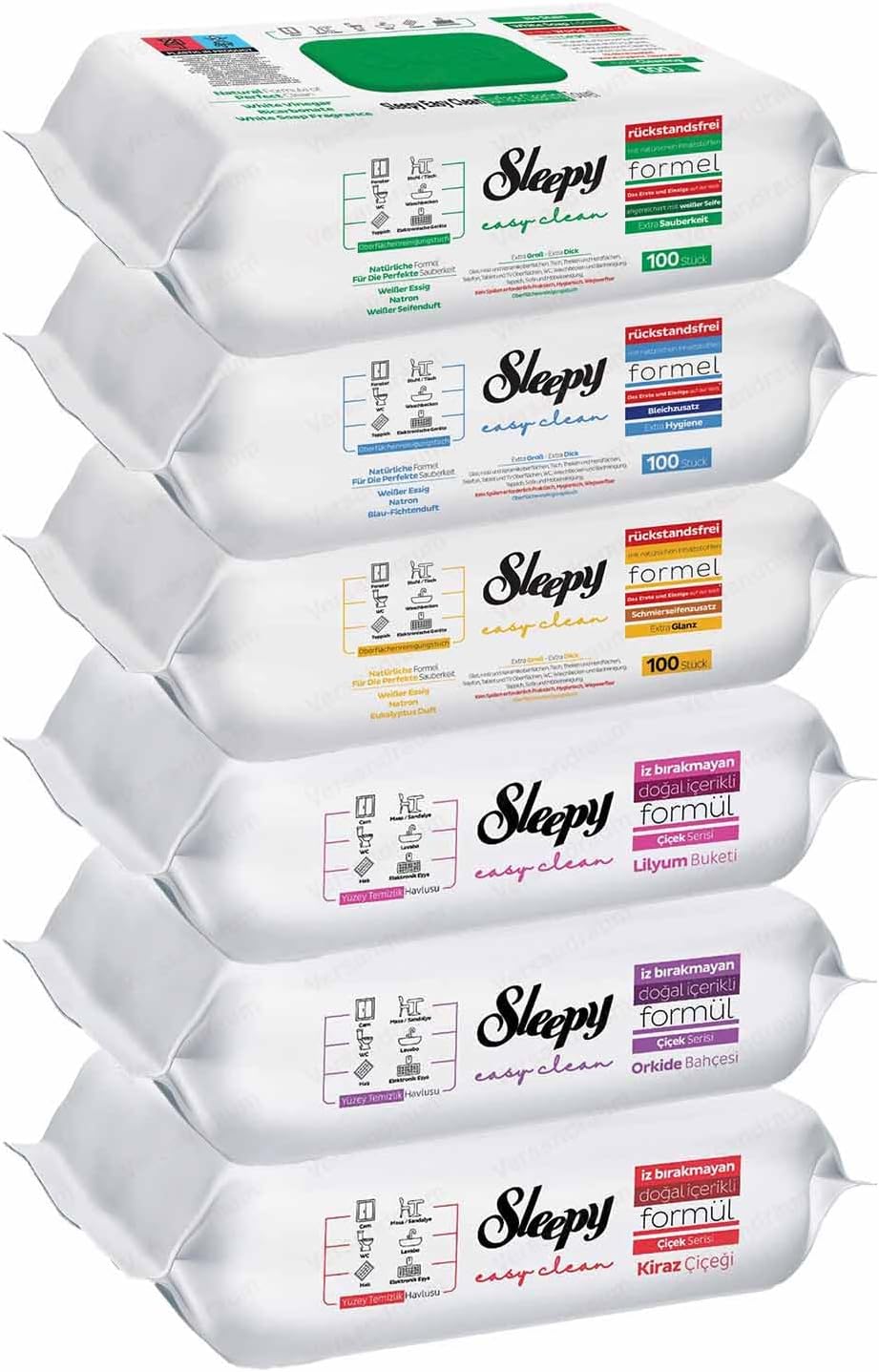 6x Sleepy Easy Clean Blumenserie Reinigungstücher Feuchttücher - Bauwolke24