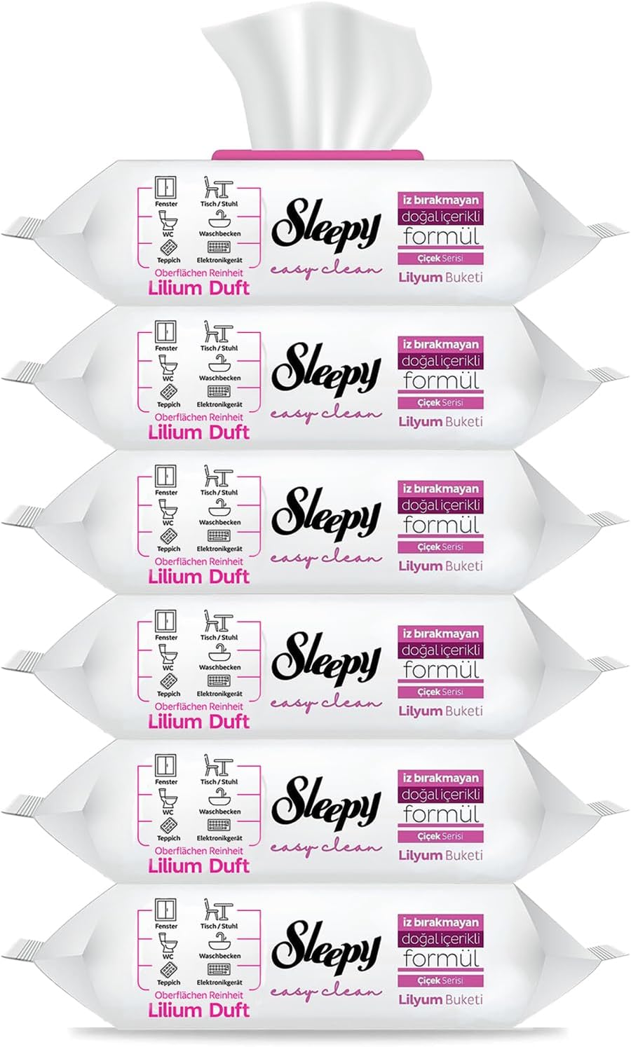 6x Sleepy Easy Clean Blumenserie Reinigungstücher Feuchttücher - Bauwolke24