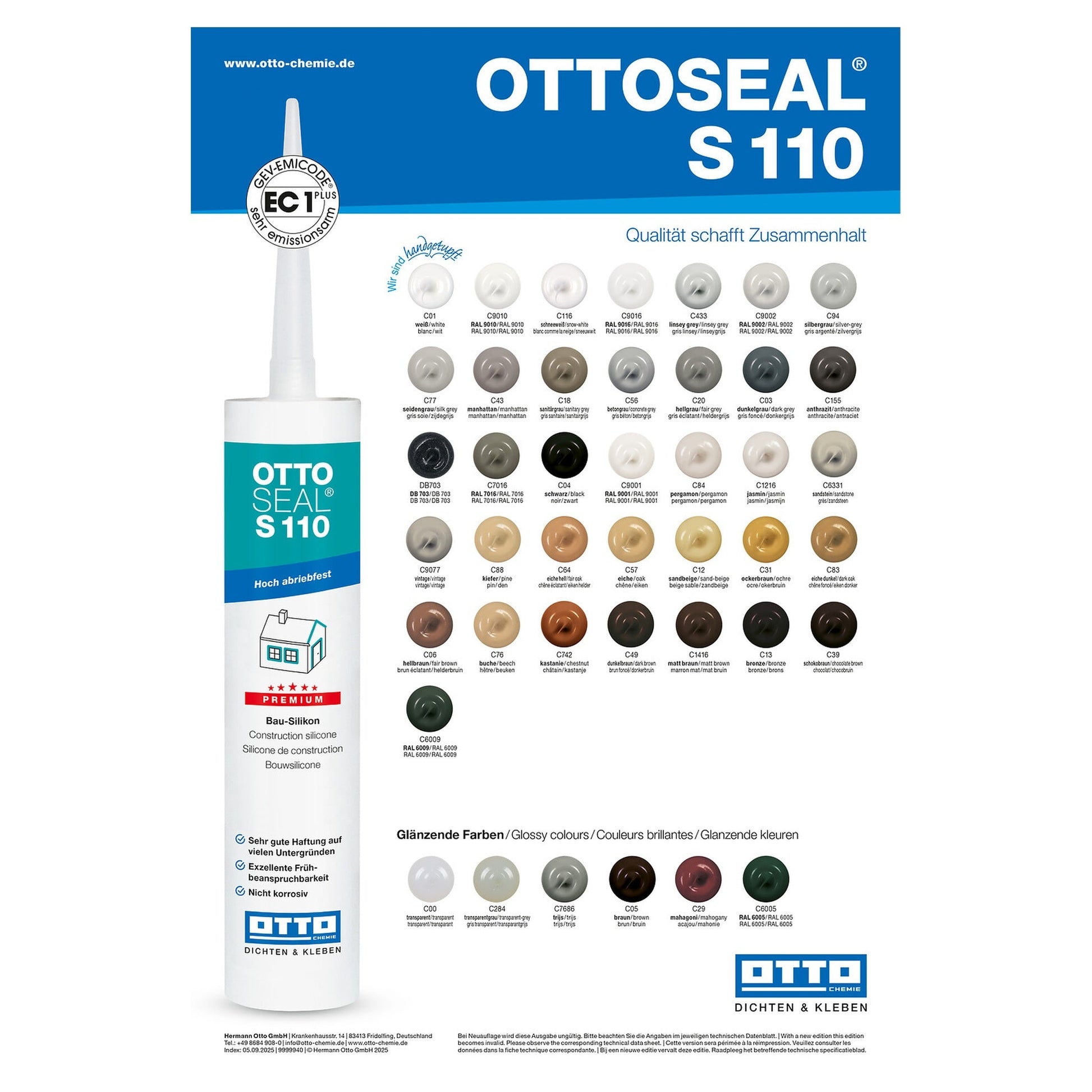 OTTOSEAL S110 Standard-Farbtafel