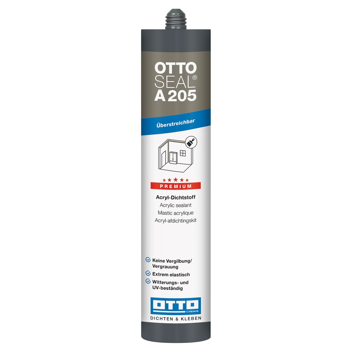 OTTOSEAL A 205 Premium Acryl-Dichtstoff 310 ml Kartusche Frontansicht