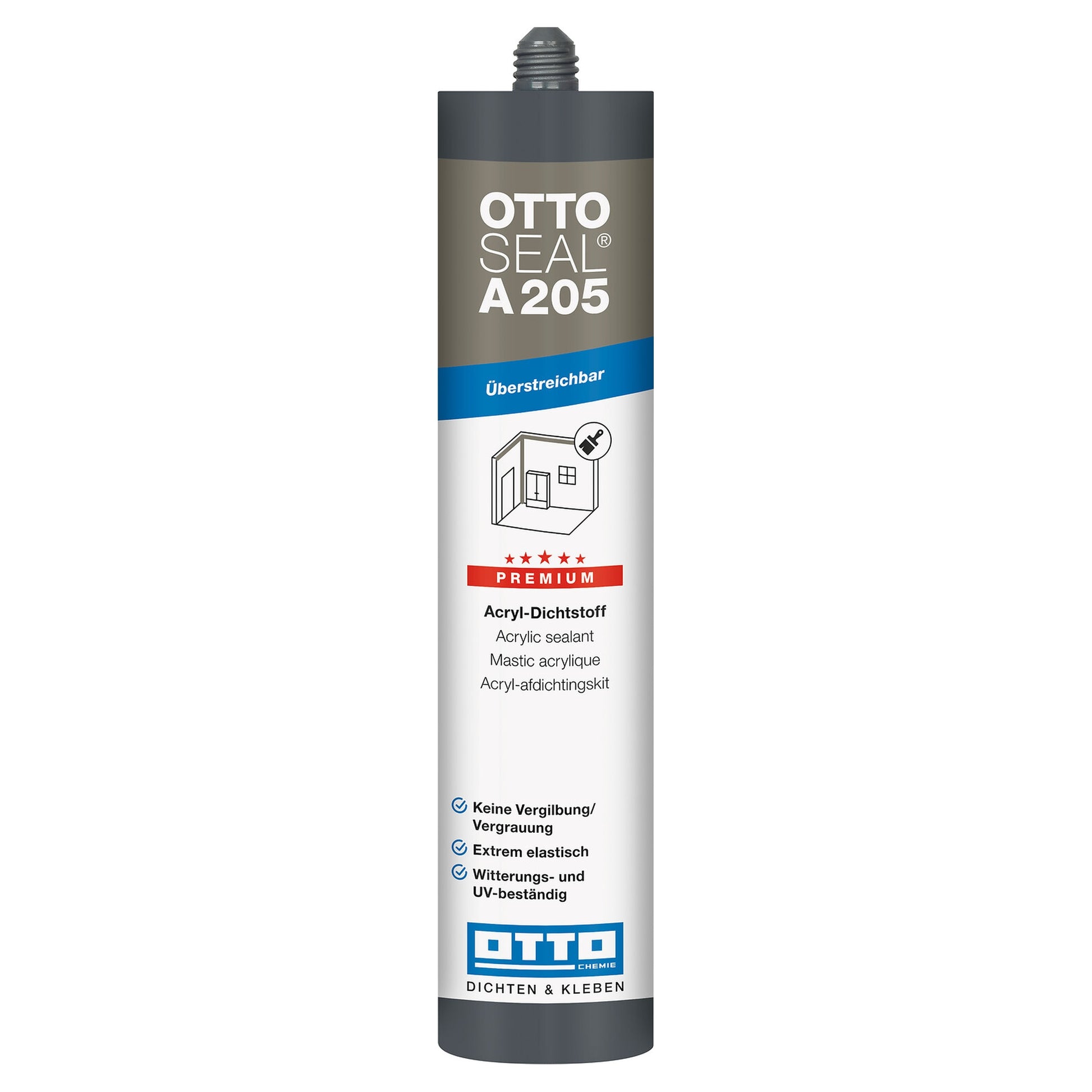 OTTOSEAL A 205 Premium Acryl-Dichtstoff 310 ml Kartusche Frontansicht